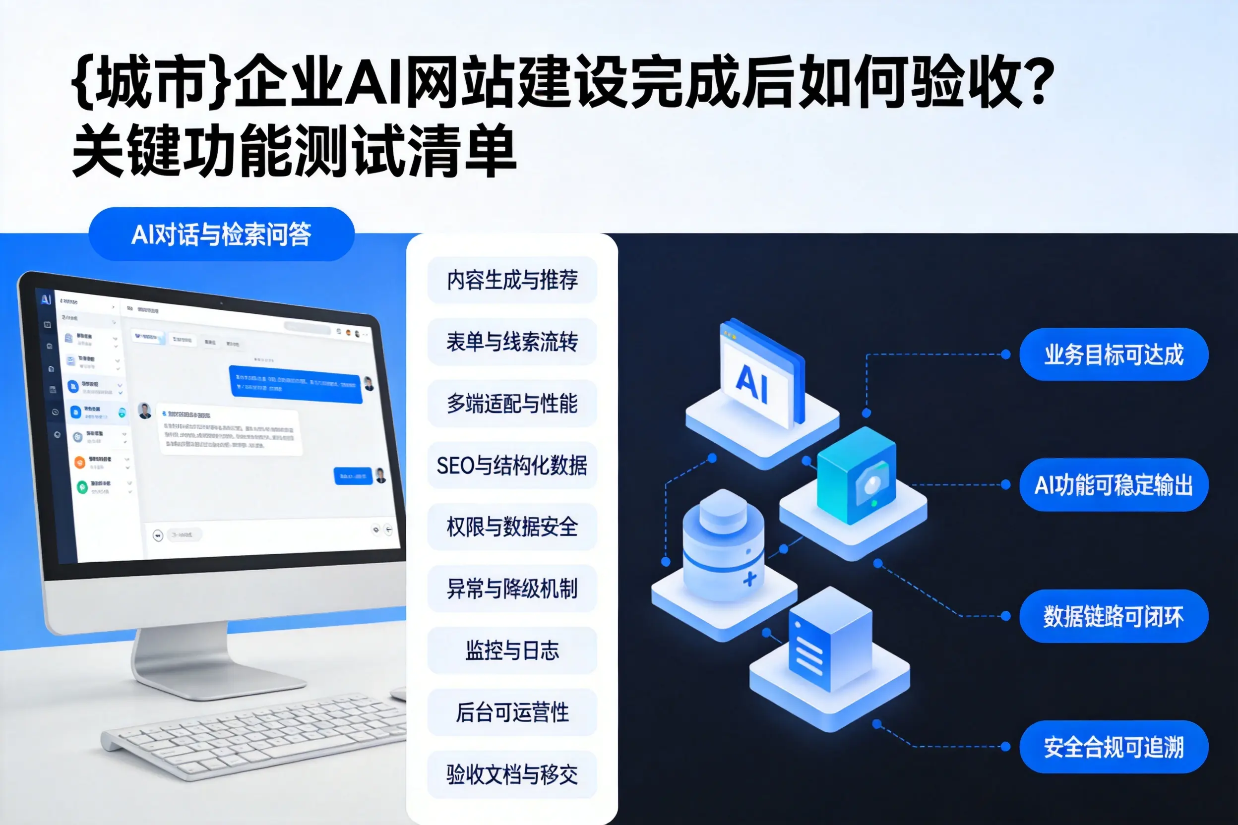 合肥企业AI网站建设完成后如何验收？关键功能测试清单
