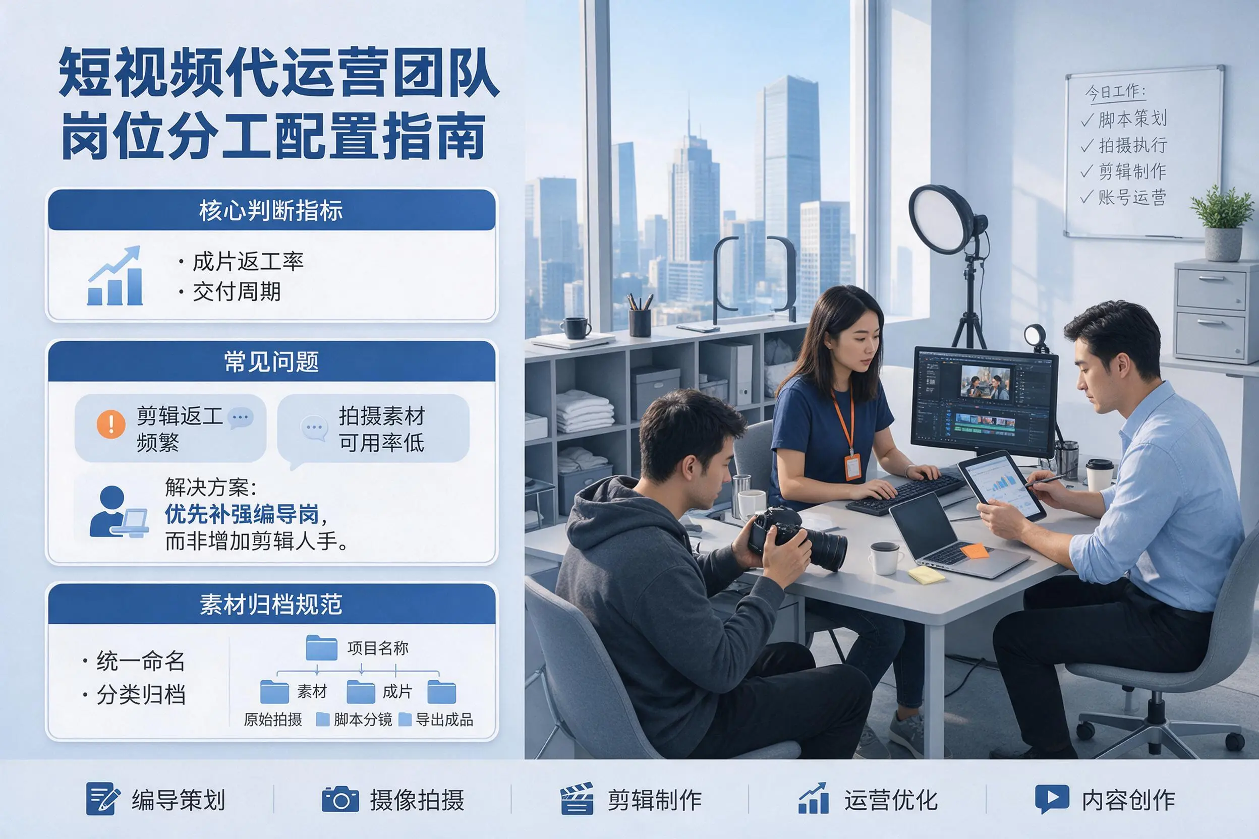 短视频代运营团队如何配置？合肥企业岗位分工科普说明