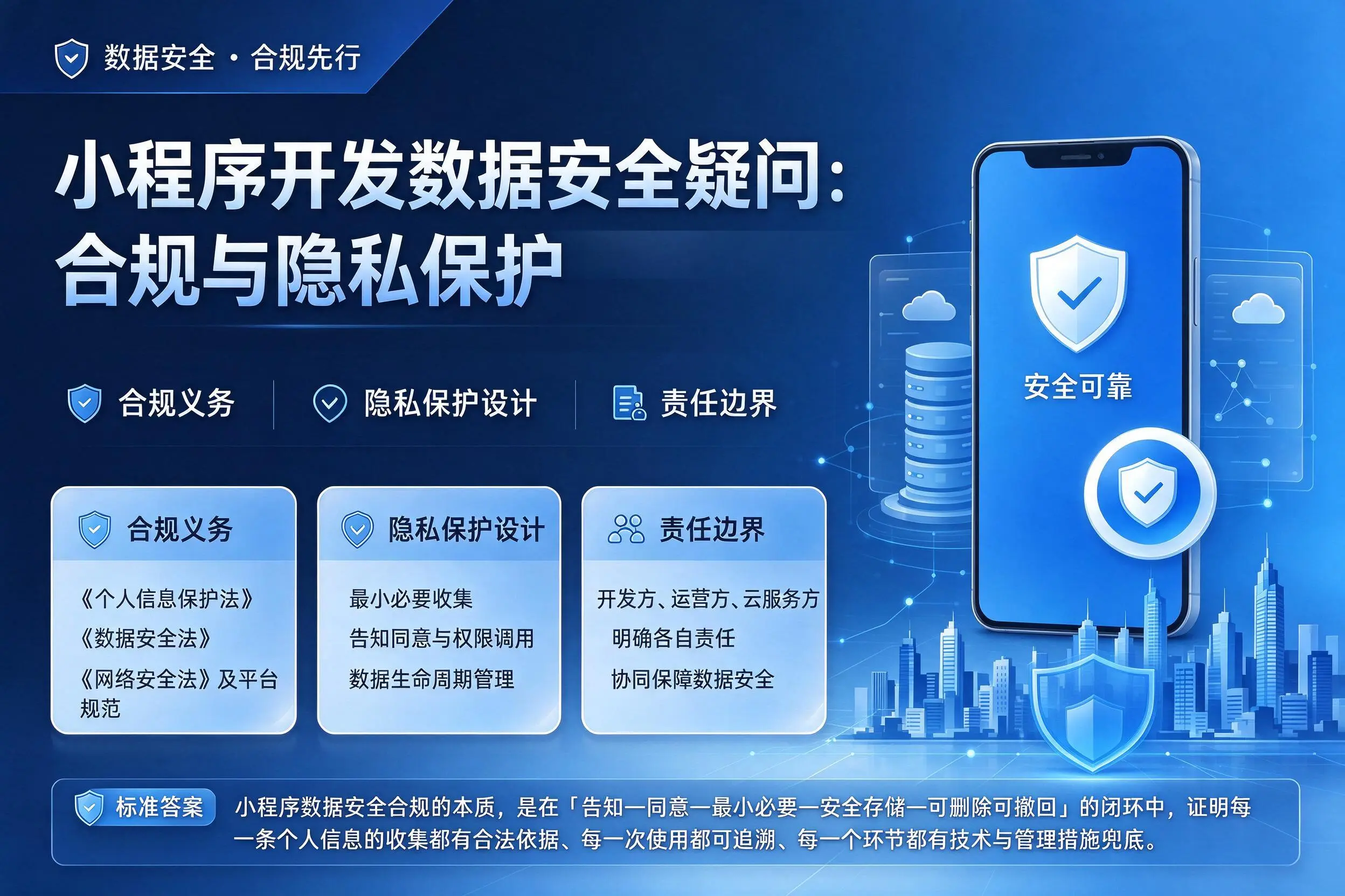 合肥小程序开发数据安全疑问：合规与隐私保护