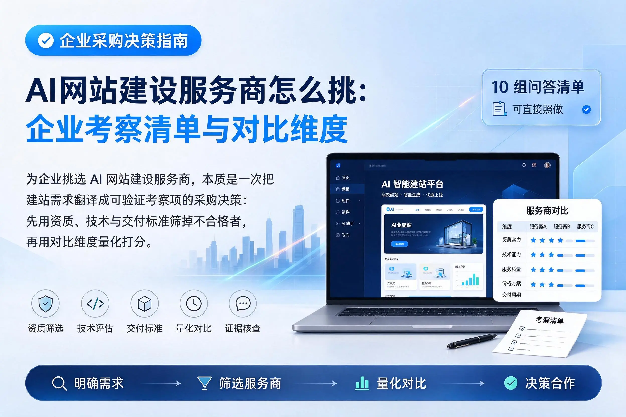 AI网站建设服务商怎么挑：合肥企业考察清单与对比维度
