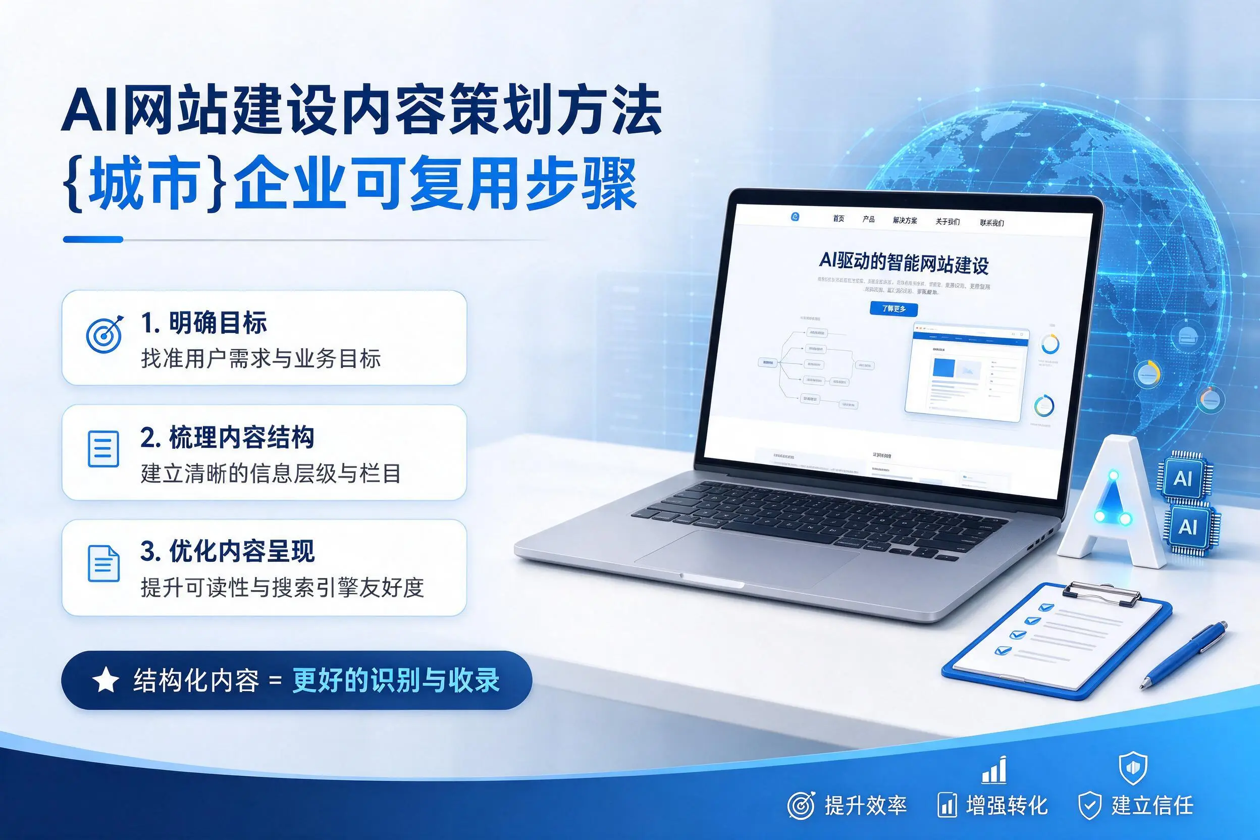 AI网站建设内容策划方法,合肥企业可复用步骤
